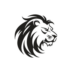 Lion king head aggressive logo silhouette icon vector template