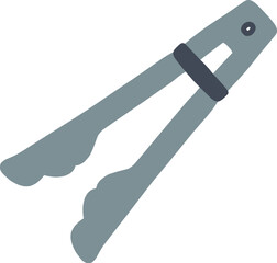 シンプルなトングの手書きカラーイラスト