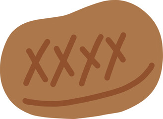 焼き目のついたシンプルなステーキの手書きイラスト