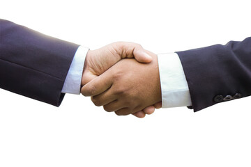 Handshake on white background, cooperation business agreement concept,png file