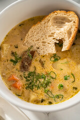 Creamy wild mushroom soup