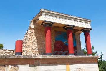 Knossos Palace on the island of Crete, a legendary architectural and archaeological monument....