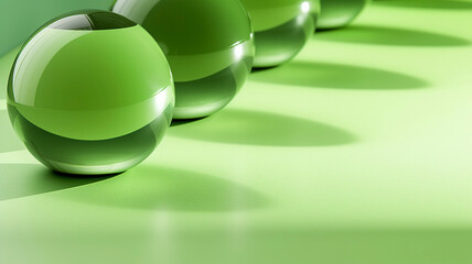 Abstract light green background, with beautiful lighting spots and reflections.