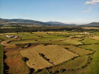 Fototapeta premium Mowing meadows in northern Spain