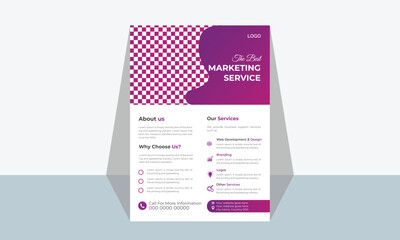 Modern business flyer creative design magenta gradient color  business template modern business flyer creative design professional multipurpose leaflet