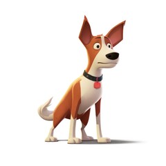 Basenji dog illustration cartoon 3d isolated on white. Generative AI