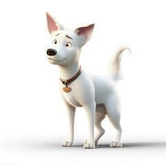 Canaan Dog dog illustration cartoon 3d isolated on white. Generative AI