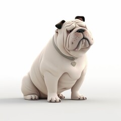 Chinese Shar-Pei dog illustration cartoon 3d isolated on white. Generative AI