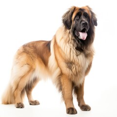 Leonberger dog illustration cartoon 3d isolated on white. Generative AI