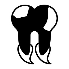 Pulpitis or Fluoride treatments concept, Cavities or tooth decay vector icon design, odontology symbol, oral medicine sign, Dental instrument stock illustration 