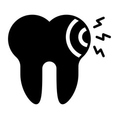 Toothache or painful teeth concept, dental abscess vector icon design, odontology symbol, oral medicine sign, Dental instrument stock illustration 