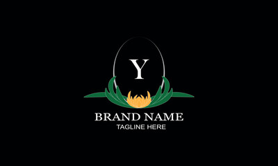 Color monogram design with initial letter Y. Can be used as a logo for catalogs and brochures, cafes, boutiques, hotels, restaurants, jewelry invitations, business cards, etc.