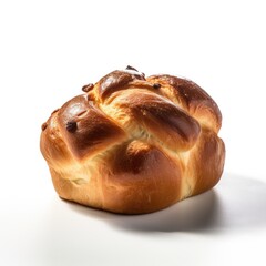 Fototapeta premium Brioche Isolated on White. Generative AI
