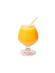 orange beverage ice cold straw glass