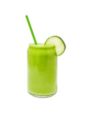 green beverage ice cold straw glass