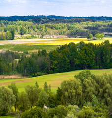 Spring landscape Latvia, in the countryside of Latgale. By Lake Aulejas (Aulejas).