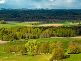 Spring landscape Latvia, in the countryside of Latgale. By Lake Aulejas (Aulejas).