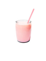 pink beverage ice cold straw glass