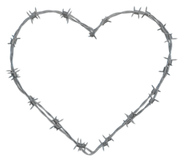 a 3D illustration featuring heart-shaped wire sculptures