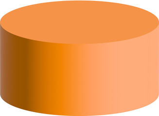 Orange 3d podium cylinder geometric shape png