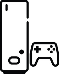 video game console with a controller logo icon