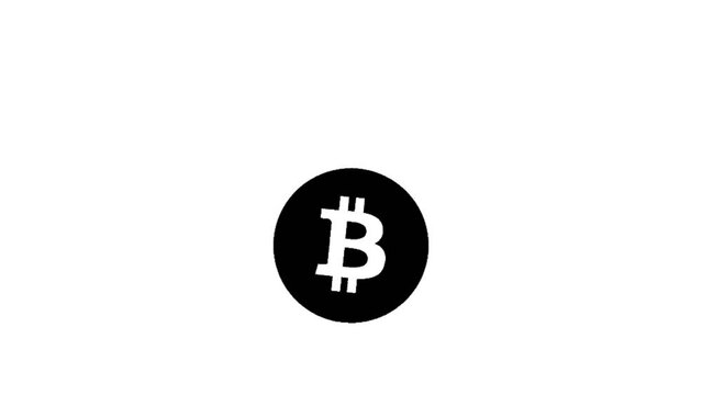 bitcoin black icon animated background, bitcoin symbol logo