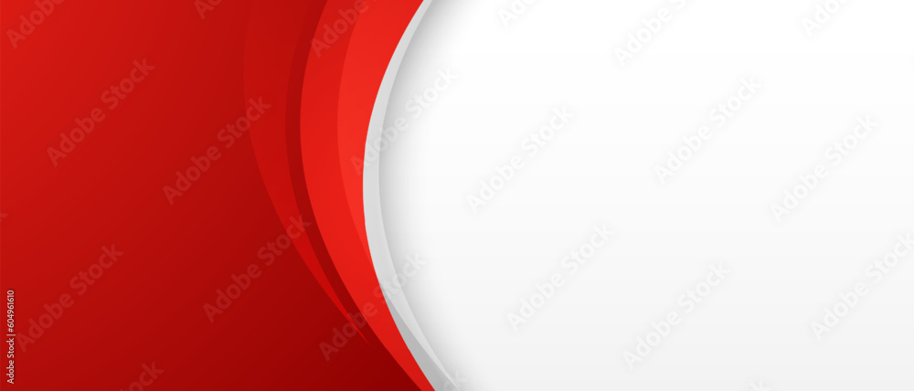 Sticker red and white background with dynamic curves