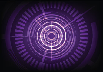 vector of abstract background ring sphere engineering machine, graphic for signal connection, digital purple light neon internet communication