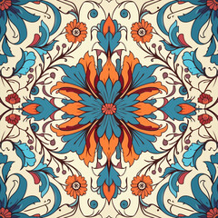 Turkey floral pattern. Abstract art graphic line flower. Ornate elegant luxury vintage retro modern style. For texture textile background backdrop tile wallpaper carpet batik.