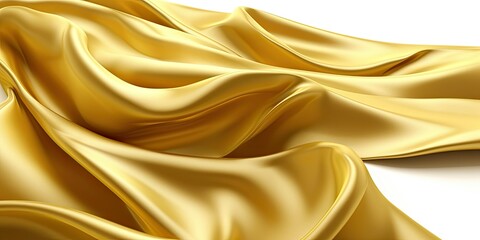 Obraz premium Abstract 3D Background with colorful Wavy Lines. Golden yellow fabric. Generative AI
