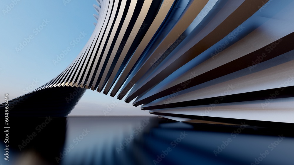 Poster futuristic architecture background 3d render