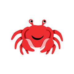 cute crab cartoon vector icon illustration, mascot logo, cartoon animal style