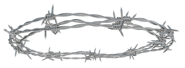 a 3d illustration of headband in which is created from barbed wire.