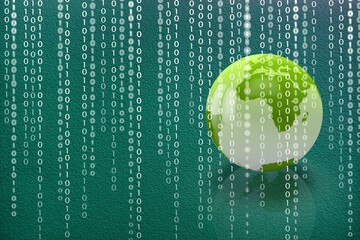 Natural World digital technology concept, earth globe.