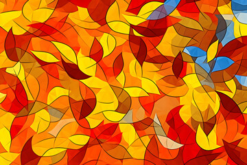 Naklejka na ściany i meble Abstract illustration - modern art colorful painting with geometrical patterns. Generative AI