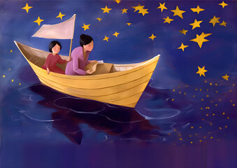 child in the boat