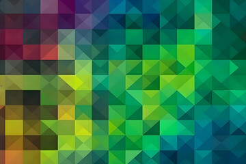 Fototapeta premium Abstract illustration - modern art colorful painting with geometrical patterns. Generative AI