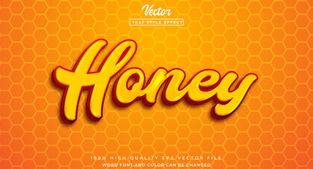 Honey text effect editable 3d style