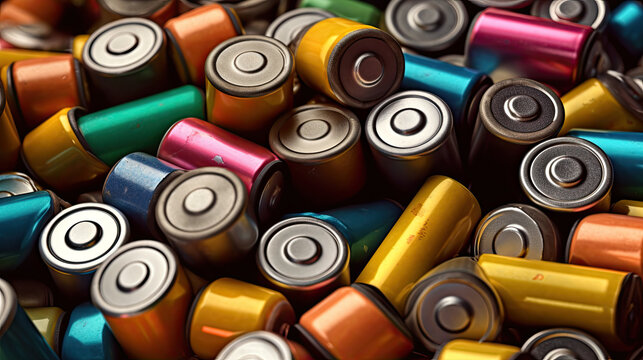 Noname Batteries of different sizes. Caring for the environment. Disposal of used batteries. Generative AI