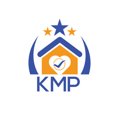 KMP House logo Letter logo and star icon. Blue vector image on white background. KJG house Monogram home logo picture design and best business icon. 
 - obrazy, fototapety, plakaty