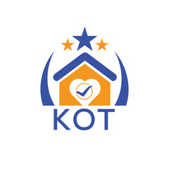 KOT House logo Letter logo and star icon. Blue vector image on white background. KJG house Monogram home logo picture design and best business icon.   © image