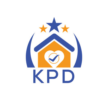 KPD House logo Letter logo and star icon. Blue vector image on white background. KJG house Monogram home logo picture design and best business icon. 
