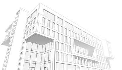Fototapeta premium Modern office building concept 3d rendering