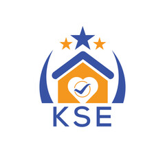 KSE House logo Letter logo and star icon. Blue vector image on white background. KJG house Monogram home logo picture design and best business icon. 
 - obrazy, fototapety, plakaty