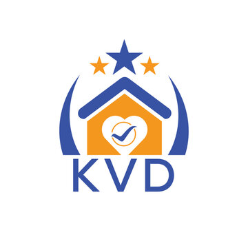 KVD House logo Letter logo and star icon. Blue vector image on white background. KJG house Monogram home logo picture design and best business icon. 
