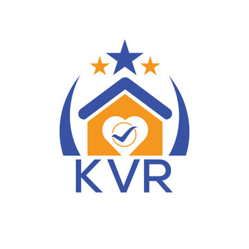 KVR House logo Letter logo and star icon. Blue vector image on white background. KJG house Monogram home logo picture design and best business icon. 
