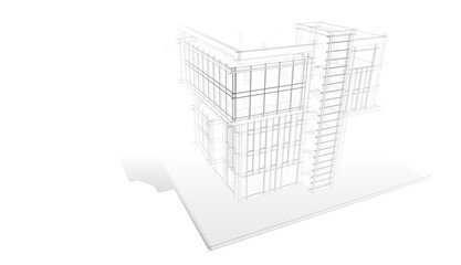 Modern office building concept 3d rendering