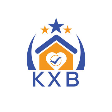 KXB House logo Letter logo and star icon. Blue vector image on white background. KJG house Monogram home logo picture design and best business icon. 
