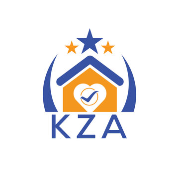 KZA House logo Letter logo and star icon. Blue vector image on white background. KJG house Monogram home logo picture design and best business icon. 
