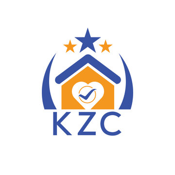 KZC House logo Letter logo and star icon. Blue vector image on white background. KJG house Monogram home logo picture design and best business icon. 
